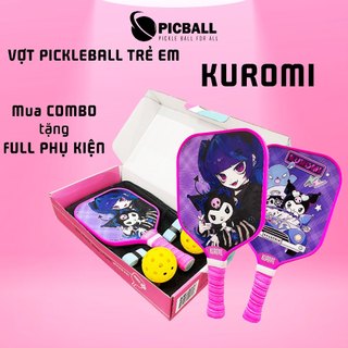 Vợt Pickleball Trẻ Em KUROMI In 2 Mặt, Mặt vợt sợi thủy tinh - Lõi tổ ong, tặng kèm phụ kiện - PICBALL VTE01A