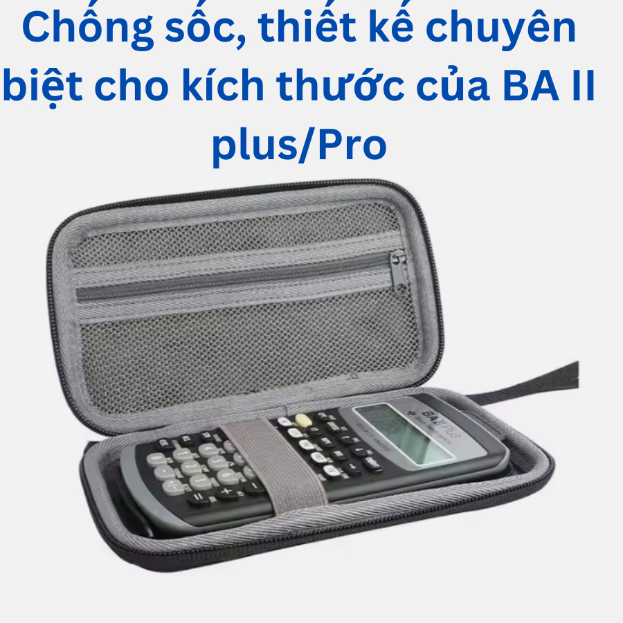 Túi đựng máy tính tài chính Texas instruments BA II plus, BA II plus professional, đựng được cả bút 