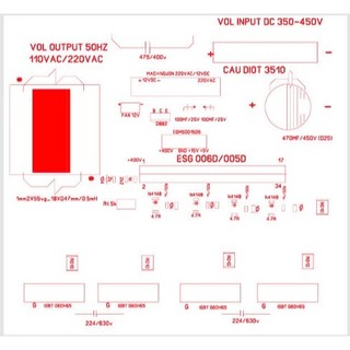 Board DC/AC sin chuẩn dùng module egs006D 4igbt