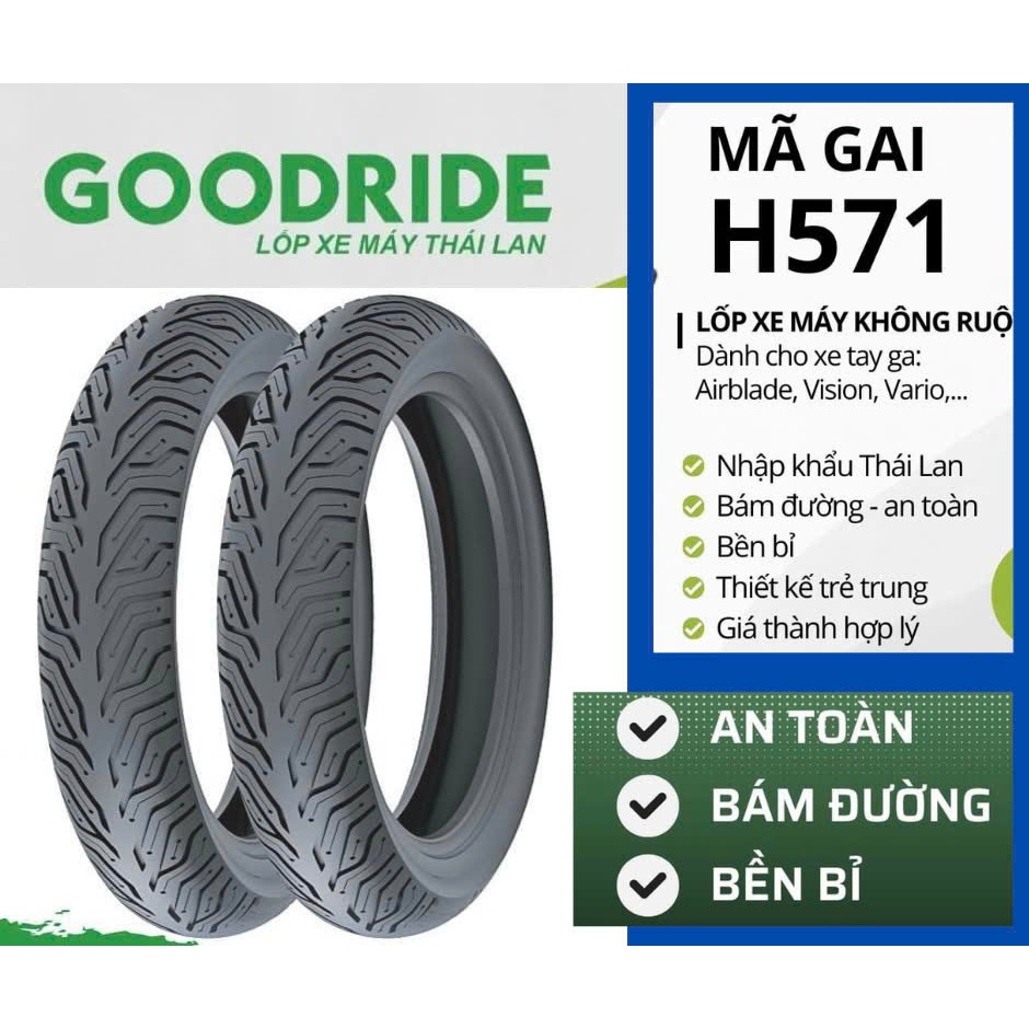 (sp trợ giá ) Vỏ xe máy GOODRIDE Gai vỏ Michelin cực kỳ thể thao dành cho xe AB110/AB125 /VARRIO125/