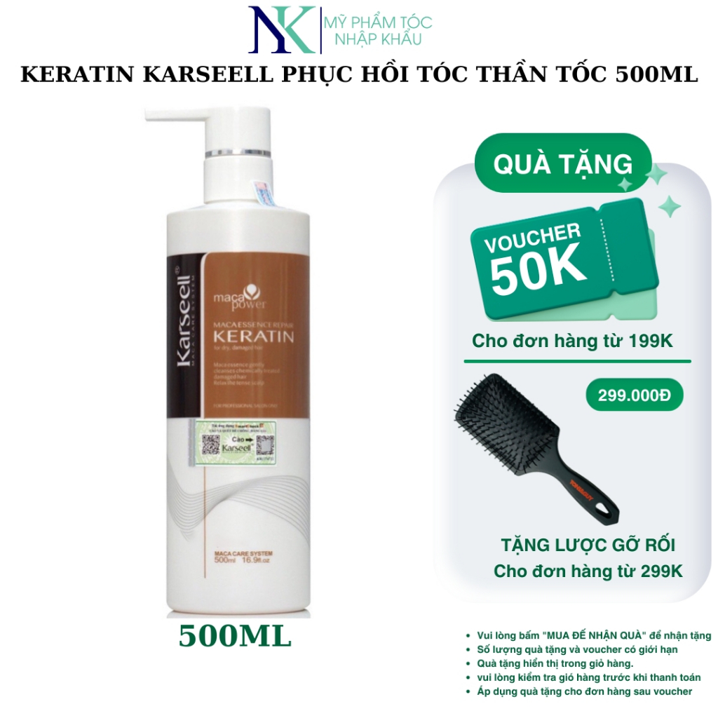 Keratin Karseell phục hồi tóc thần tốc 500ml