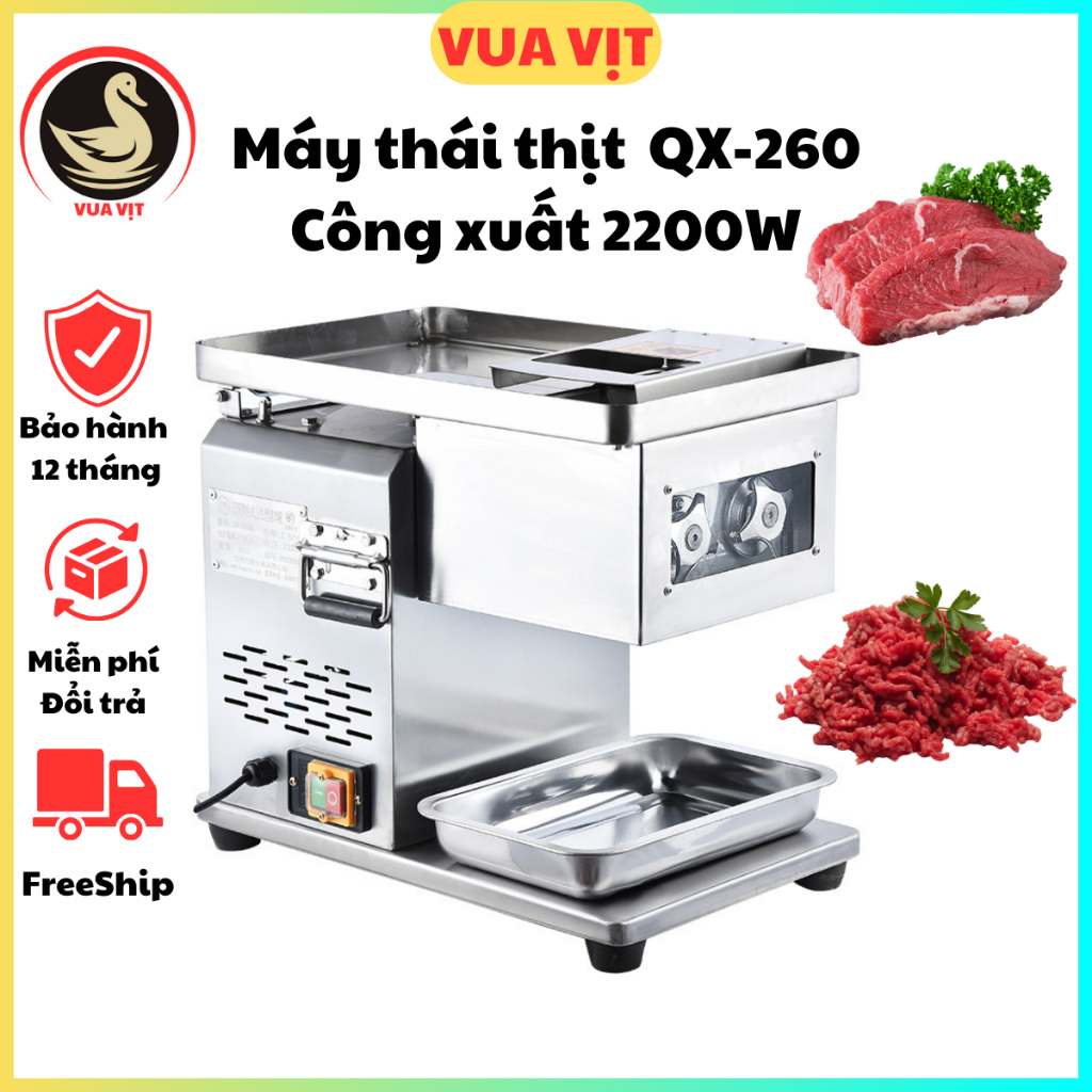 Máy Thái Thịt Tươi Sống QX-260 Công Suất 1500W Cho Năng Xuất 250kg/h Nhập Khẩu Chính Hãng Bảo Hành 12 Tháng