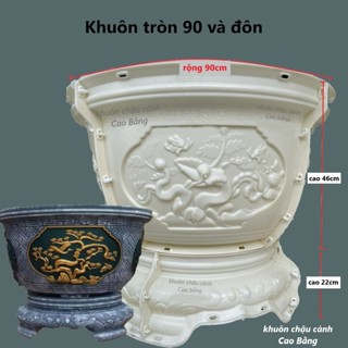 Khuôn đúc chậu cảnh tròn 90 và chân đôn (khuôn ABS có lòng trong đầy đủ)