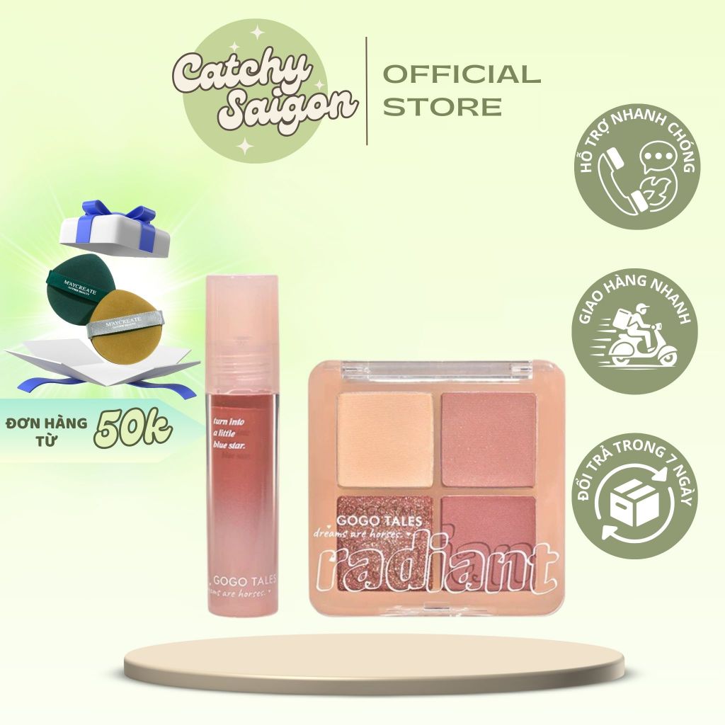 [GOGO TALES] Set 2 Món GOGO TALES Phấn Mắt Và Son Bóng Sweetish Principle (GT691)