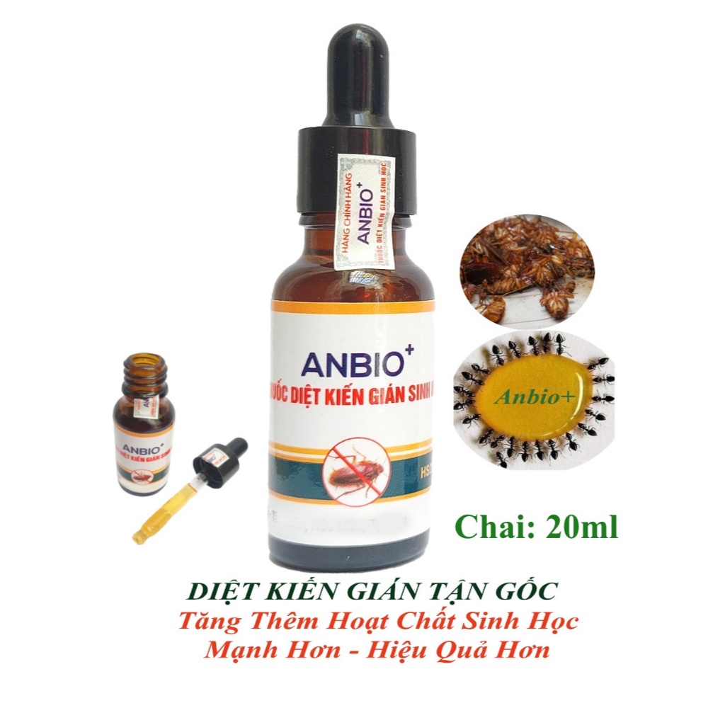 Thuốc diệt kiến gián sinh học ANBIO+ Chai 20ml Tăng thêm hoạt chất sinh học Diệt kiến gián tận gốc An toàn, Hiệu quả hơn