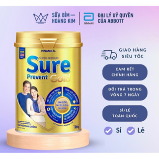 { Đại lý uỷ quyền } Sữa bột cho người lớn tuổi Vinamilk Sure Prevent 900g (Hộp thiếc) - bổ sung dinh dưỡng và tăng cư