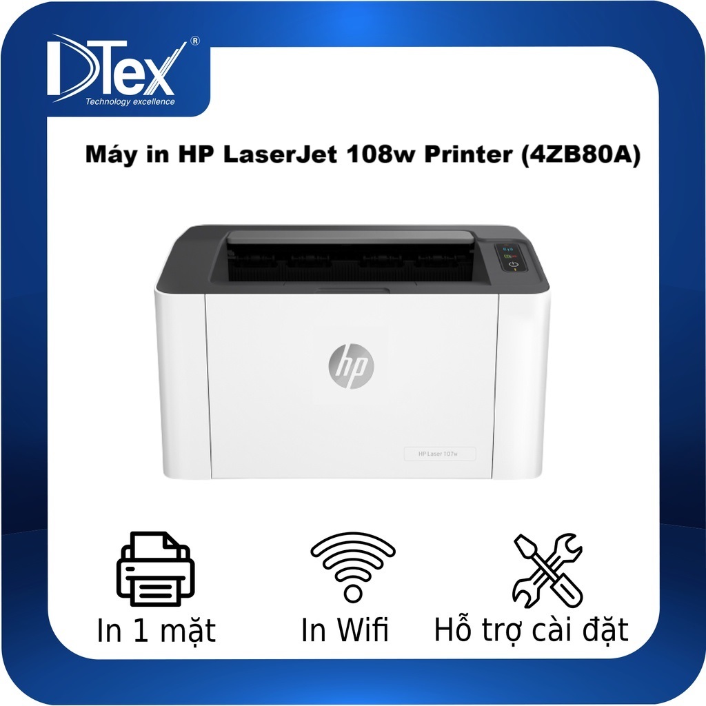 Máy in HP LaserJet 108w Printer (4ZB80A) - Hàng Chính Hãng