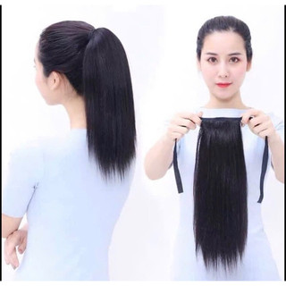 Tóc giả cột thẳng tơ cao cấp độ dài 40cm đến 60cm