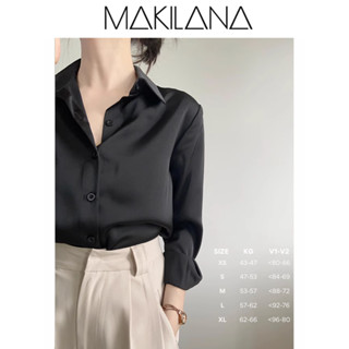 (SM11) Áo sơ mi nữ công sở cổ Đức MAKILANA chất liệu lụa satin cao cấp không nhăn nhàu, nhiều màu sắc, dễ phối đồ SM11