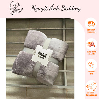 🎊 Chăn lông tuyết nhung Muji siêu mềm mịn, mền siêu mềm mại lông thỏ cao cấp 2m3 - Nhiều màu đẹp [xám ghi]