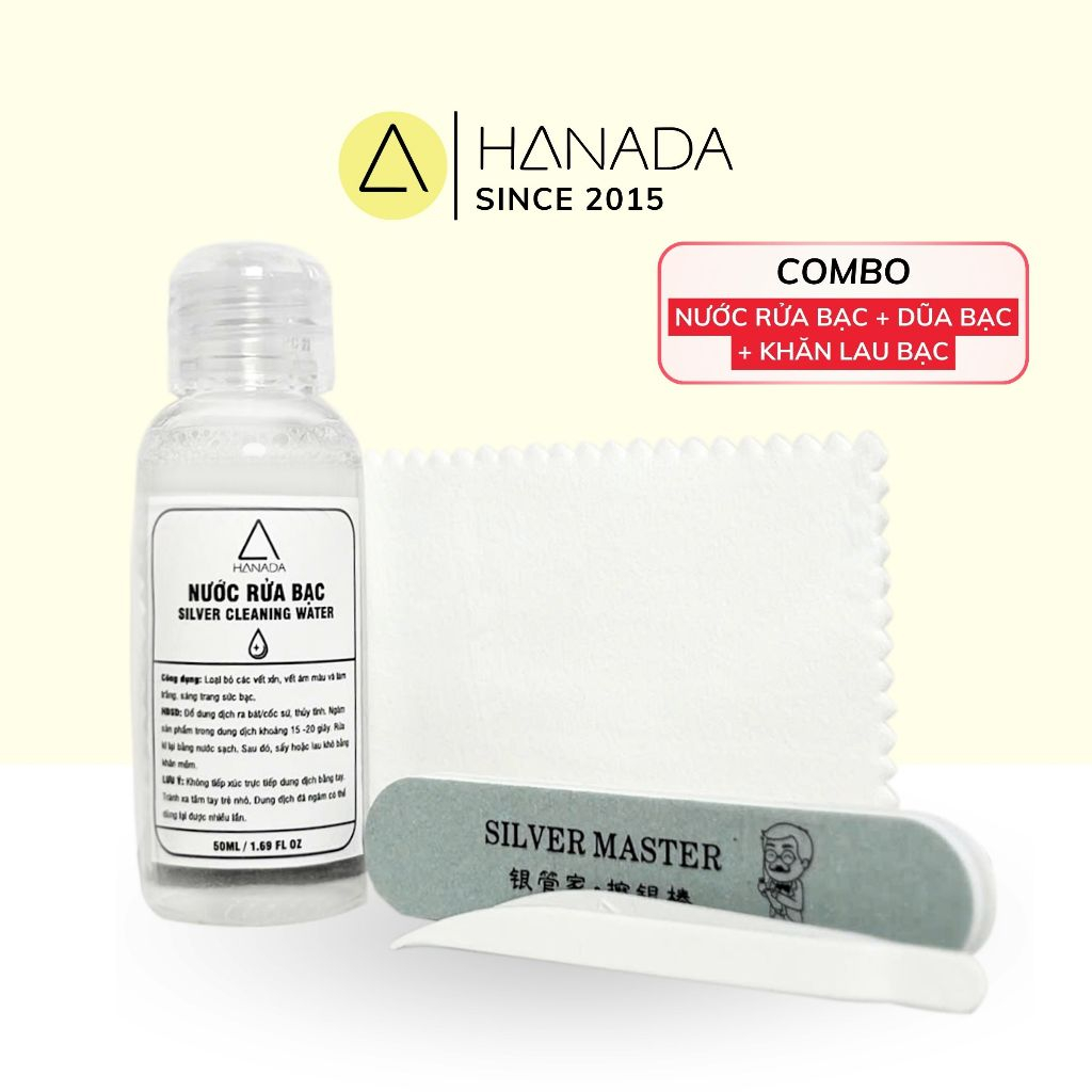 [𝐒𝐄𝐓 𝟑 𝐌𝐎́𝐍 𝐕𝐄̣̂ 𝐒𝐈𝐍𝐇 𝐁𝐀̣𝐂] Combo Bộ Sản Phẩm Đánh Sáng Bạc Nước Rửa Bạc Khăn Lau Bạc và Dũa Bạc