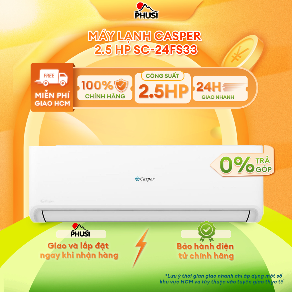 SC-24FS33 [HỖ TRỢ GIAO LẮP HCM] Máy lạnh Casper 2.5 HP SC-24FS33