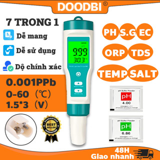  bút đo nước 7 trong 1 +Màn hình HD có đèn nền Phạm vi đo PH ORP EC NHIỆT ĐỘ MUỐI TỶ TRỌNG TDS bút thử nước sạch bút đo p 