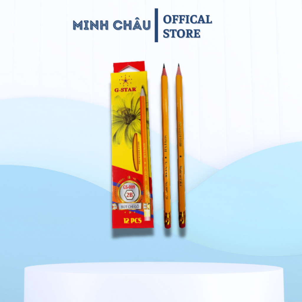Combo 3 chiếc Bút viết chì gỗ 2B/3B/4B/5B/6B Gstar 009