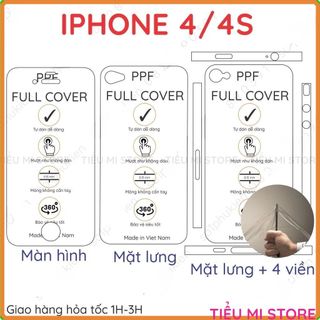 Dán PPF iPhone 4 / 4s loại trong, nhám, da cá sấu dành cho màn hình, mặt lưng,  mặt lưng+ 4 viền