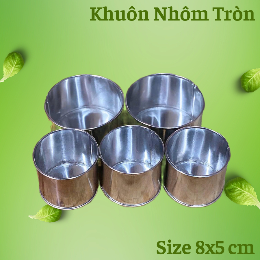 Khuôn Tròn đế liền 8cm cao 5cm, khuôn bánh Gato, khuôn bánh plan, bánh bông lan dẫn nhiệt tốt