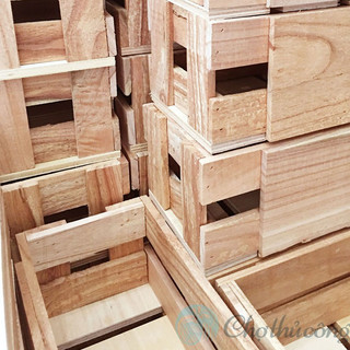THÙNG GỖ - KỆ PALLET ĐA NĂNG (KT lọt lòng D22.5xR12.5xC10cm)