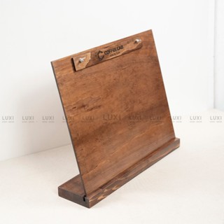 Menu gỗ kẹp menu để quầy kèm đế cho giấy size A4, A3 bảng ngang - FREE KHẮC LOGO VÀ TÊN THEO YÊU CẦU - XƯỞNG LUXI DECOR