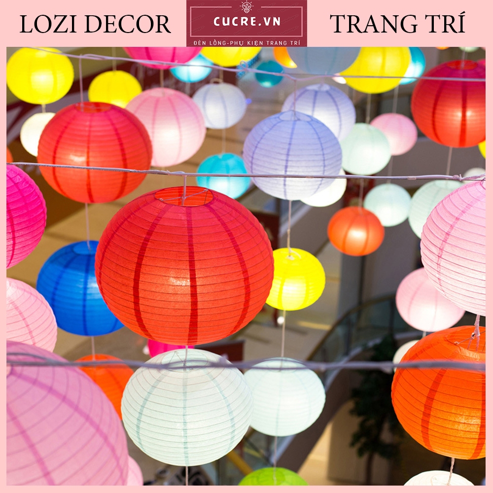 Đèn Lồng Tròn Vải Chống Nước Trang Trí Tết Trung Thu,Nhà Cửa, Sân Vườn,Ngoài Trời