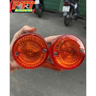 CẶP XI NHAN TRƯỚC XE CUB 86 ( HÀNG ĐẸP ) - ĐẾ NHỰA XI BÓNG