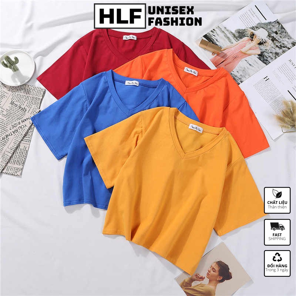 Áo croptop thun trơn nữ cổ tim cực năng động trẻ trung HLFashion | BigBuy360 - bigbuy360.vn