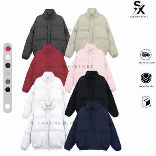 Áo phao trơn Sanxinh cao cấp chất phao trần bông 3 lớp dày dặn form rộng nam nữ unisex - SXAP01