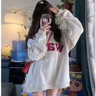   RẺ VÔ ĐỊCH  Áo Nỉ BÔNG SIÊU ẤM Chữ LKOO Cổ Polo Nữ -Áo Sweater cao cổ dài tay,from rộng trendy  ẢNH THẬT  