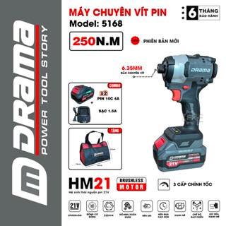 Máy chuyên vít pin DRAMA 5168 Không chổi than 250nm đầu 6.35mm