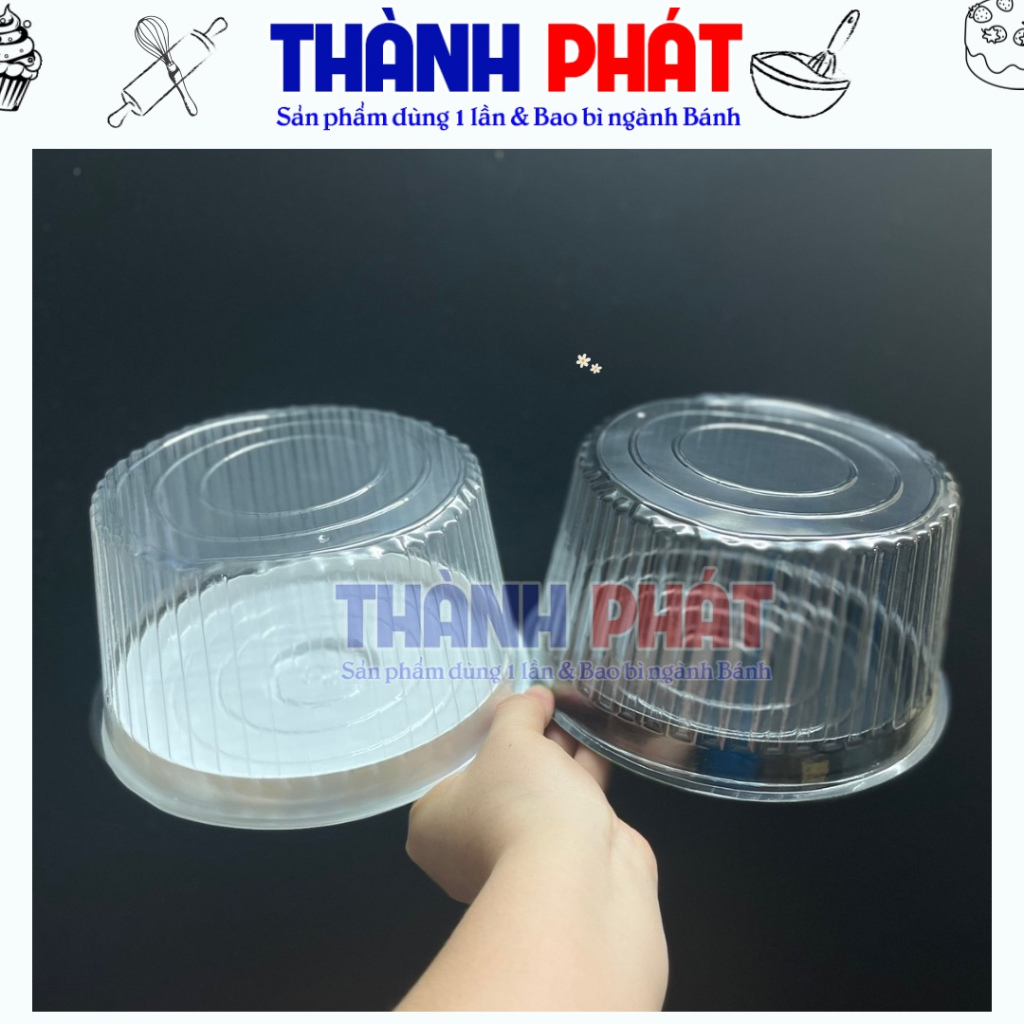 50 Hộp H25 cao đế đen đựng bánh bông lan trứng muối, xôi khuôn 16cm