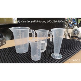 Bộ 4 ca đong định lượng nhựa PP dung tích  100/250/500ml