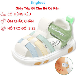 Sandal Tập Đi Có Tiếng Kêu Thoáng Khí Chống Trơn Trượt TINYFEET WJ16 Giày Tập Đi Cho Bé Trai Bé Gái Chống Bẹt Chân