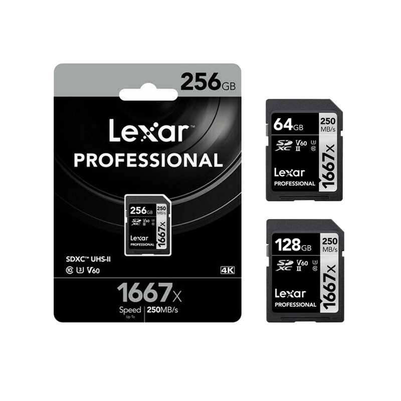 Thẻ nhớ Máy Ảnh SDXC Lexar Professional 128GB / 256GB 1667x UHSII U3 V60 Read 250MB/s (Đen)