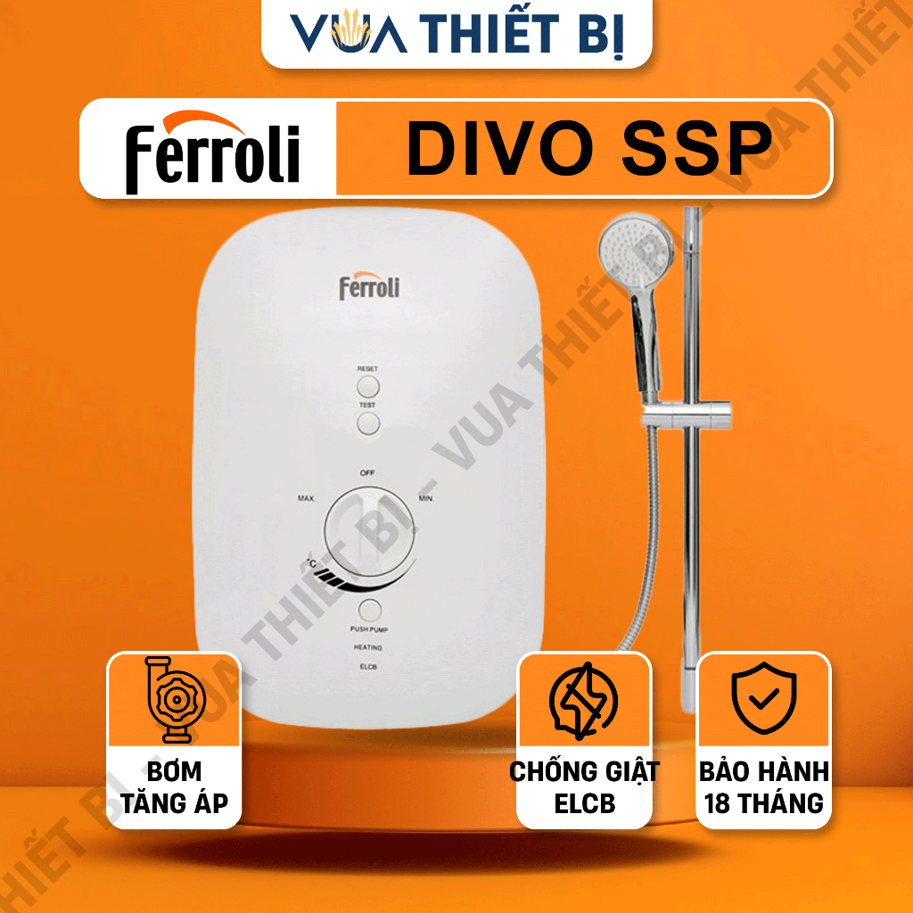 Ferroli DIVO SSP 4.5S 4500W – Có bơm – Máy nước nóng trực tiếp