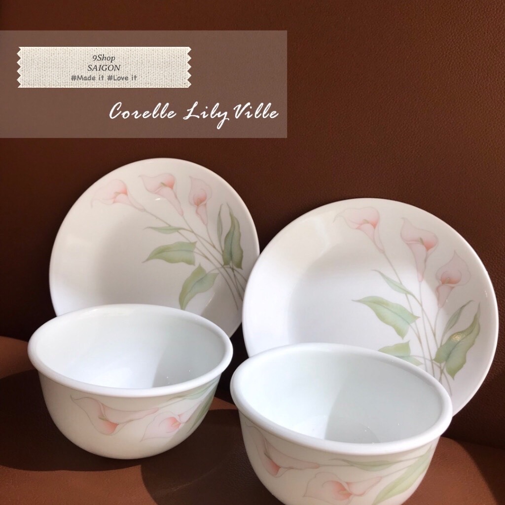 Corelle USA - LilyVille - Set 04 món Hoa Ly [Hoa Bách Hợp]