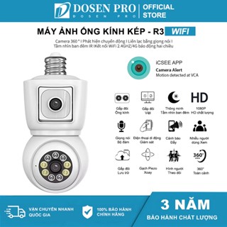 DOSEN PRO Camera Wifi Không Dây 2 Mắt Xem 2 Màn Hình Cùng Lúc Xoay 360 Độ, Xem Đêm Có Màu, Hỗ Trợ Đàm Thoại 2 Chiều