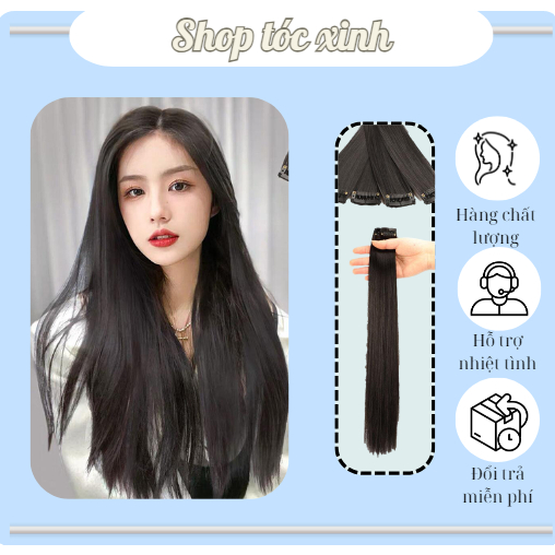 Tóc giả kẹp phím NHỎ phồng Tóc giả dải kẹp thẳng cho nữ MKT02 giúp tóc dày dài hơn