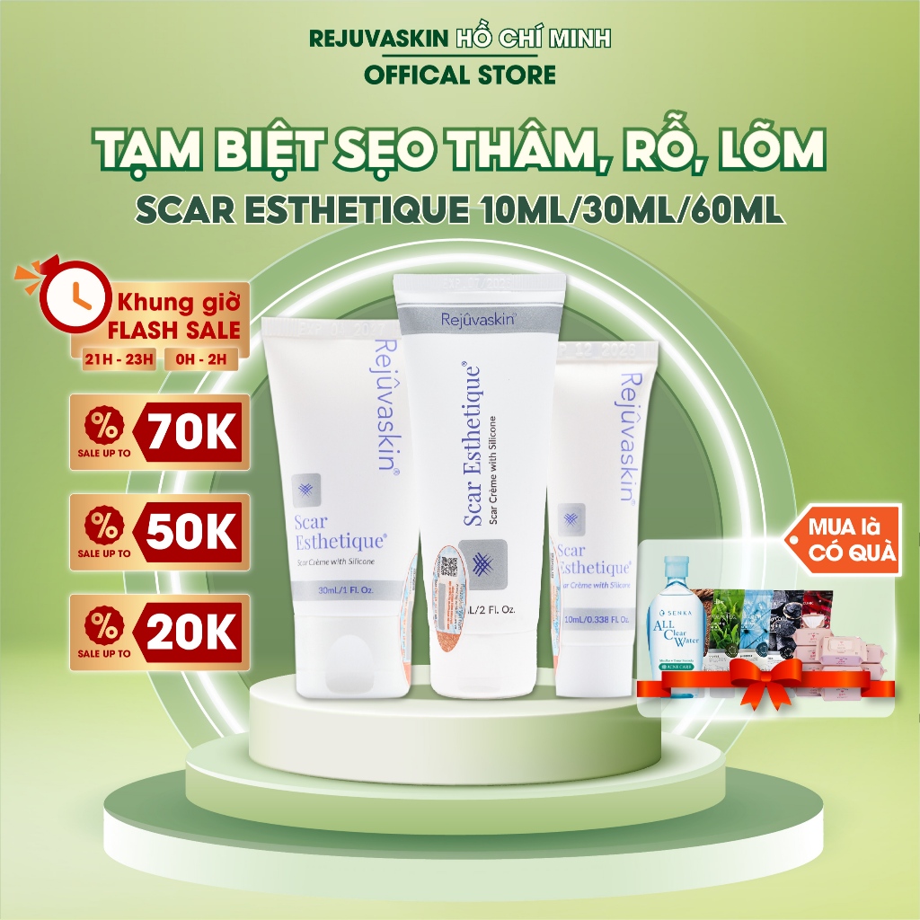 Kem mờ Sẹo Thâm, Sẹo Rỗ, Sẹo Lõm Scar Esthetique của Rejuvaskin Hoa Kỳ