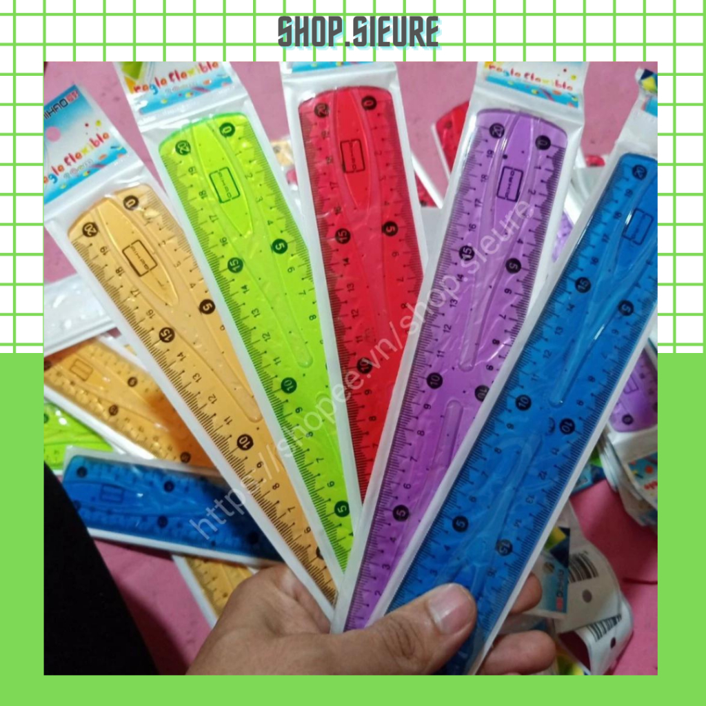 combo 5 Thước kẻ dẻo 20cm/30cm Nhiều Màu