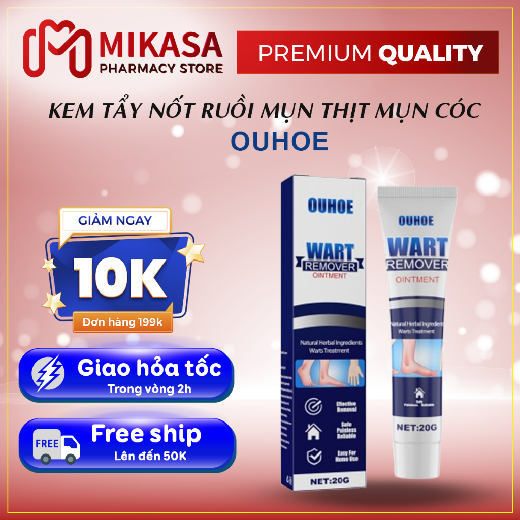 Kem OUHOE Rụng Mụn Thịt, Mụn Cóc Hiệu Quả Đơn Giản Tại Nhà, Kem Tẩy Mụn Thịt, Mụn Nốt Ruồi OUHOE