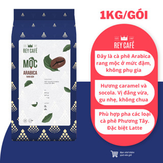 1kg Cà phê Mộc Arabica Rang Đậm (Dark Roast) - Cầu Đất - Coffee Phin Espresso Cold Brew - Rey Cafe