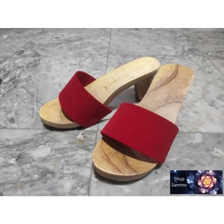 Guốc Gỗ Guốc Mộc Cao 7 Phân Đế Vuông ( đế cao su 2 lớp )