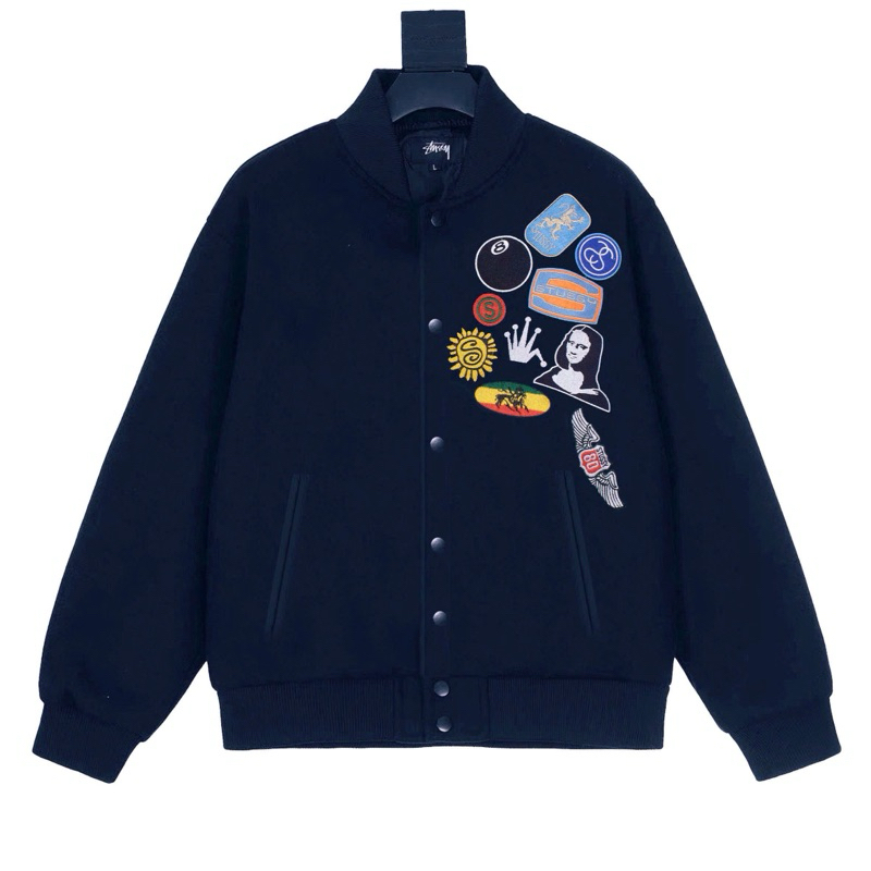 Áo Khoác Bomber Stussy Souvenir Chần Bông 2 Lớp Full Tem Tag Mạc