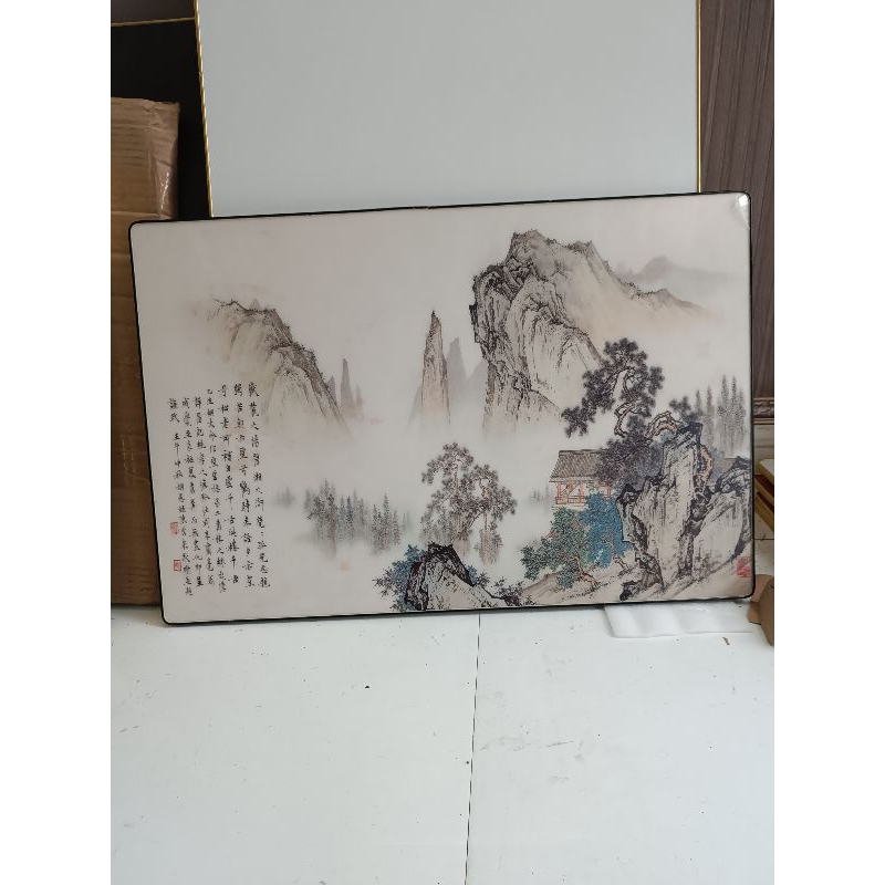 Tranh đính đá phong cảnh làng quê 120x60cm