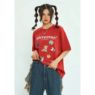  Áo thun unisex cao cấp chính hãng IDEVERRAY Paw-ty form oversize chất cotton 260gsm 