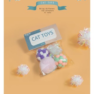 [CAT TOYS ] Đổ chơi banh lục lạc set 4 món dành cho mèo - T3 PETS SHOP