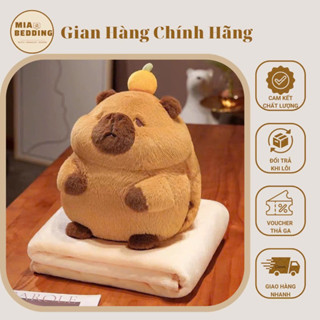 Gấu Bông Capybara Kèm Chăn Bên Trong, Bộ Chăn Gối Đa Năng Tiện Dụng Mang Được Đi Nhiều Nơi