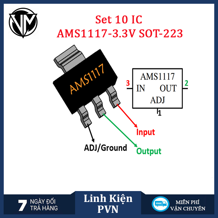 ✅[10 con] IC ổn áp AMS1117-3.3V SOT23