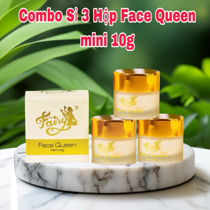 COMBO SỈ 3 KEM FACE QUEEN FAIRY mini (tặng 1 Tắm Trắng + 1 Kẹp Tóc)