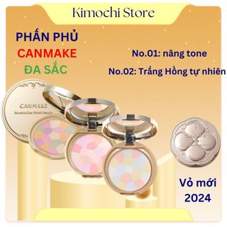  Phấn phủ đa sắc kiềm dầu Canmake Nhật Bản Marshmallow Finish Powder Abloom chỉnh sắc tố da nâng tone da SPF19 PA++ 