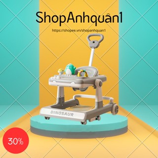 Xe tròn tập đi cho bé 3 trong 1 cao cấp Mã 519 có nhạc đèn chỉnh cao thấp độ nghênh